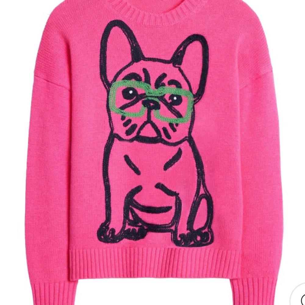 Pink Retro French Bulldog Sweater